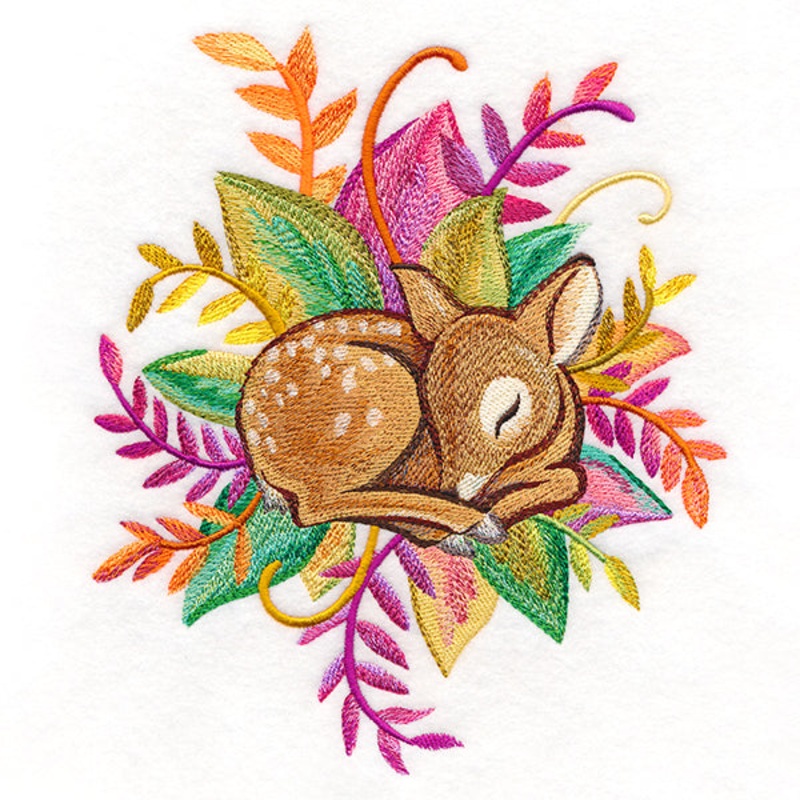 Deer and Leaves in Watercolor|7.79″ x 6.66″ / 197.87mm x 169.16mm|6.84″ x 5.86″ / 173.63mm x 148.81mm|5.67″ x 4.85″ / 144.14mm x 123.26mm|All Sizes