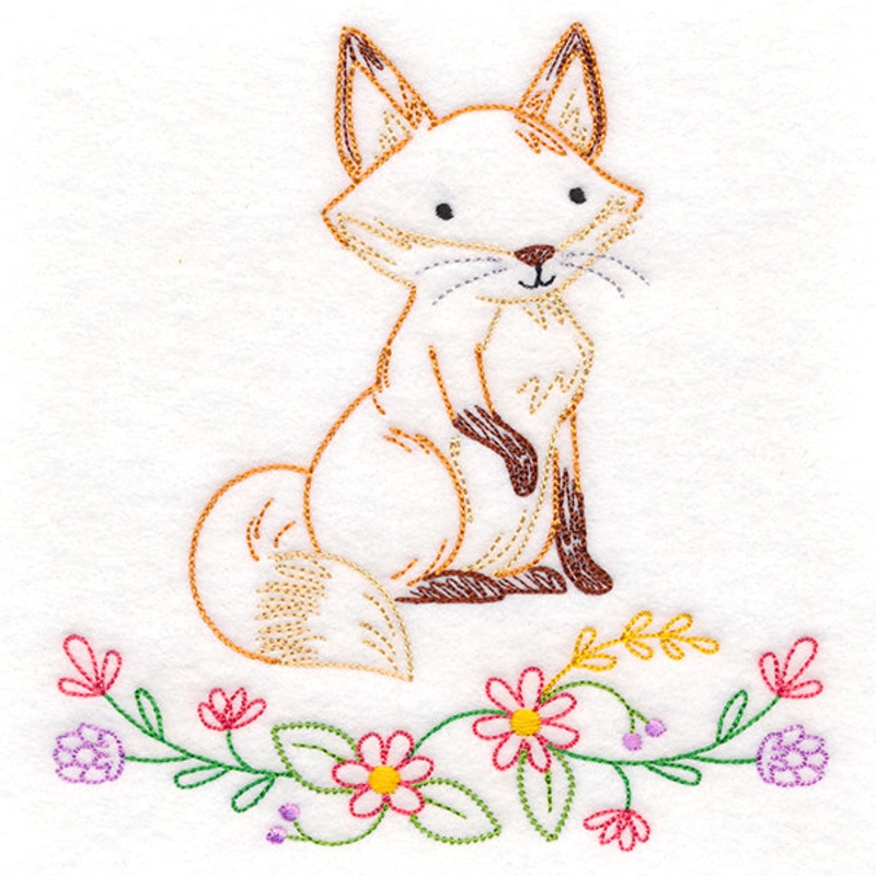 Floral Woodland Friends – Fox (Vintage)