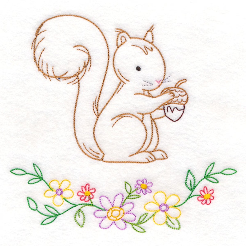 Floral Woodland Friends – Squirrel (Vintage)