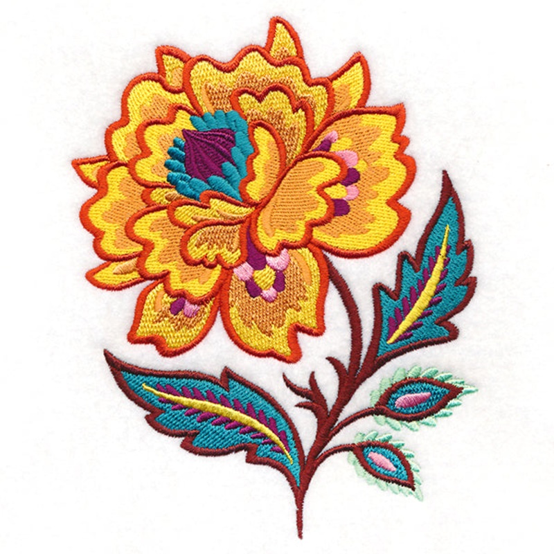 Vibrant Jacobean Flower|6.01″ x 4.61″ / 152.64mm x 117.03mm|5″ x 3.83″ / 126.97mm x 97.38mm|3.89″ x 3.07″ / 98.9mm x 77.97mm|All Sizes