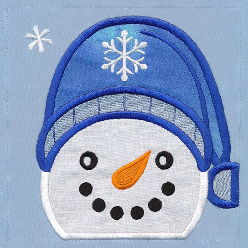Warm Winter Welcome Snowman – Head (Applique)