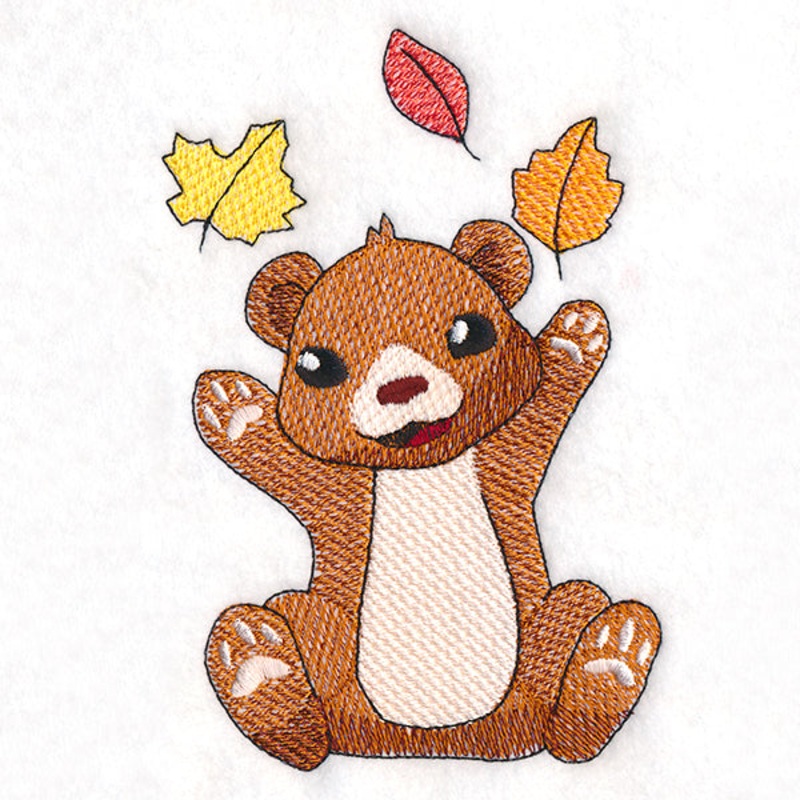 Beaming Bear with Leaves|5.51″ x 3.81″ / 140.07mm x 96.78mm|3.66″ x 2.53″ / 92.9mm x 64.21mm|All Sizes
