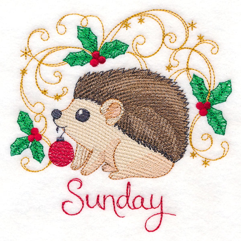 Christmas Hedgehog on Sunday|4.85″ x 4.86″ / 123.23mm x 123.45mm|3.5″ x 3.51″ / 88.8mm x 89.05mm|All Sizes