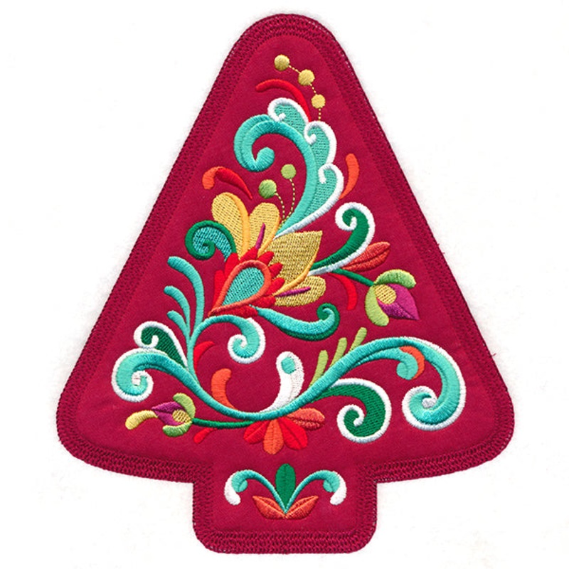 Christmas Rosemaling Tree (Heirloom Applique)