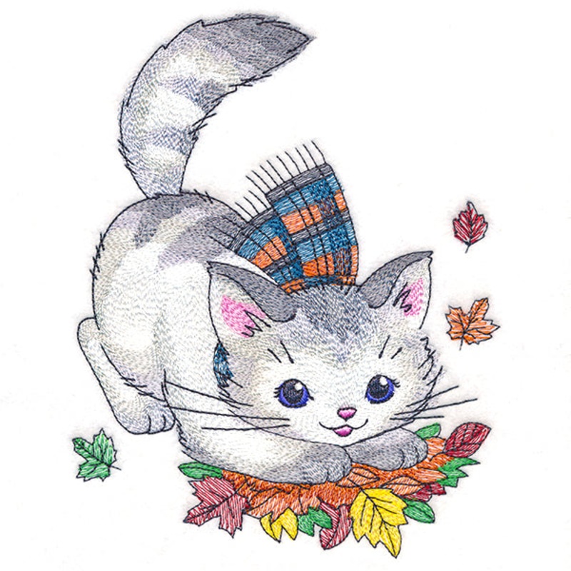 Cozy Kitty with Scarf|7.36″ x 5.83″ / 186.94mm x 148.08mm|6.12″ x 4.85″ / 155.45mm x 123.15mm|3.85″ x 3.05″ / 97.7mm x 77.45mm|All Sizes
