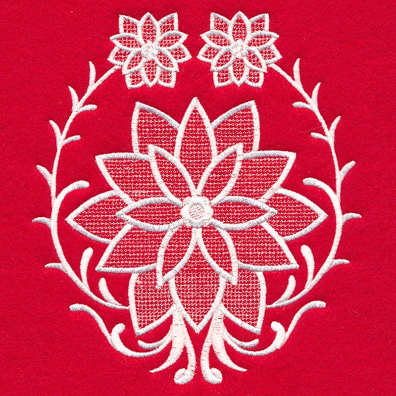 Exquisite Poinsettia Accent (Whitework)