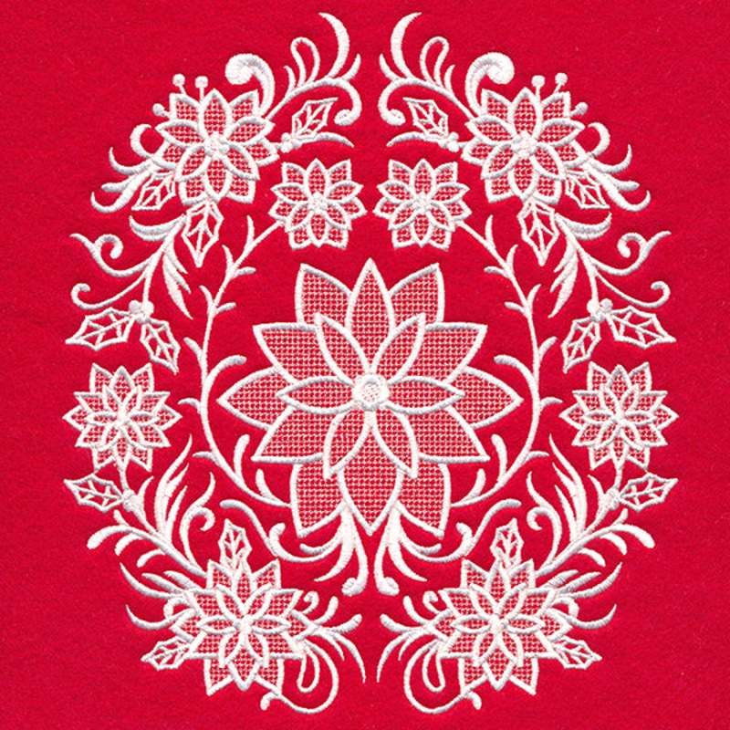 Exquisite Poinsettia Feature (Whitework)