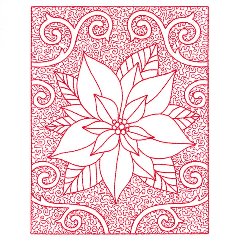 Filigree Christmas Poinsettia (Trapunto)
