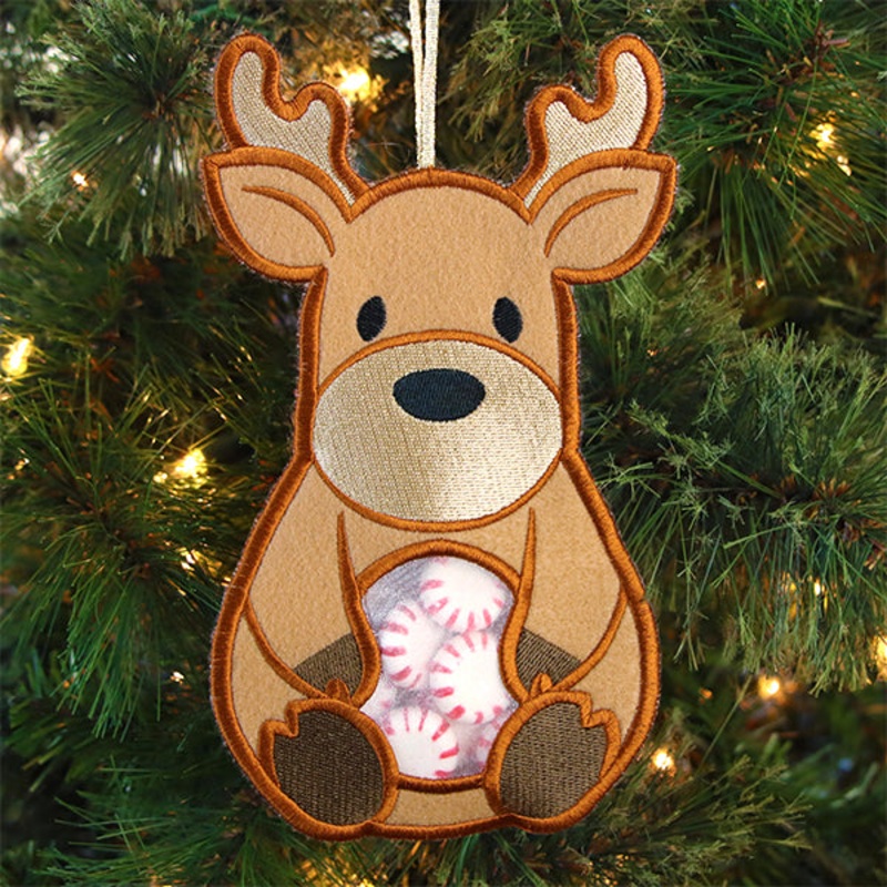 Christmas Reindeer Candy Holder (In-the-Hoop)