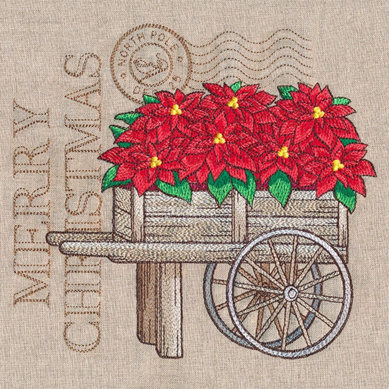 Fresh Poinsettia Cart Medley|6.85″ x 7.45″ / 173.99mm x 189.23mm|5.85″ x 6.36″ / 148.59mm x 161.54mm|4.85″ x 5.28″ / 123.19mm x 134.11mm|All Sizes