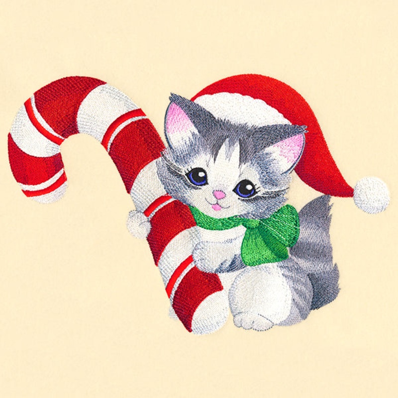 Sweet Candy Cane Kitten|6.9″ x 10.11″ / 175.26mm x 256.79mm|5.85″ x 8.57″ / 148.63mm x 217.62mm|5.32″ x 7.78″ / 135.04mm x 197.69mm|4.68″ x 6.85″ / 118.89mm x 174.09mm|All Sizes