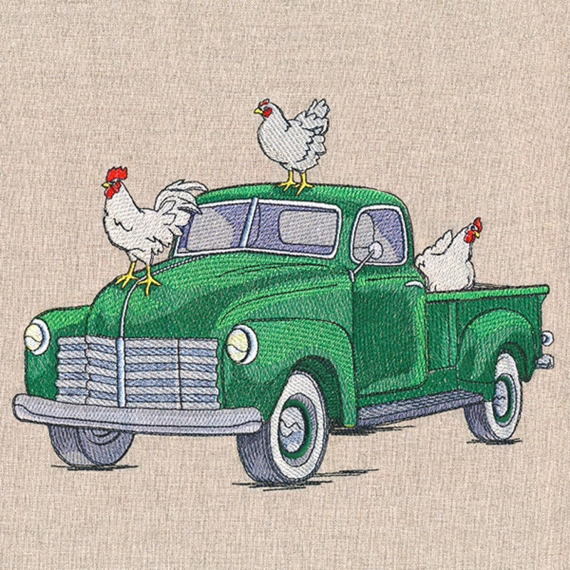 Country Chickens Retro Truck|6.85″ x 9.44″ / 173.99mm x 239.78mm|5.66″ x 7.8″ / 143.81mm x 198.1mm|4.85″ x 6.68″ / 123.19mm x 169.73mm|All Sizes