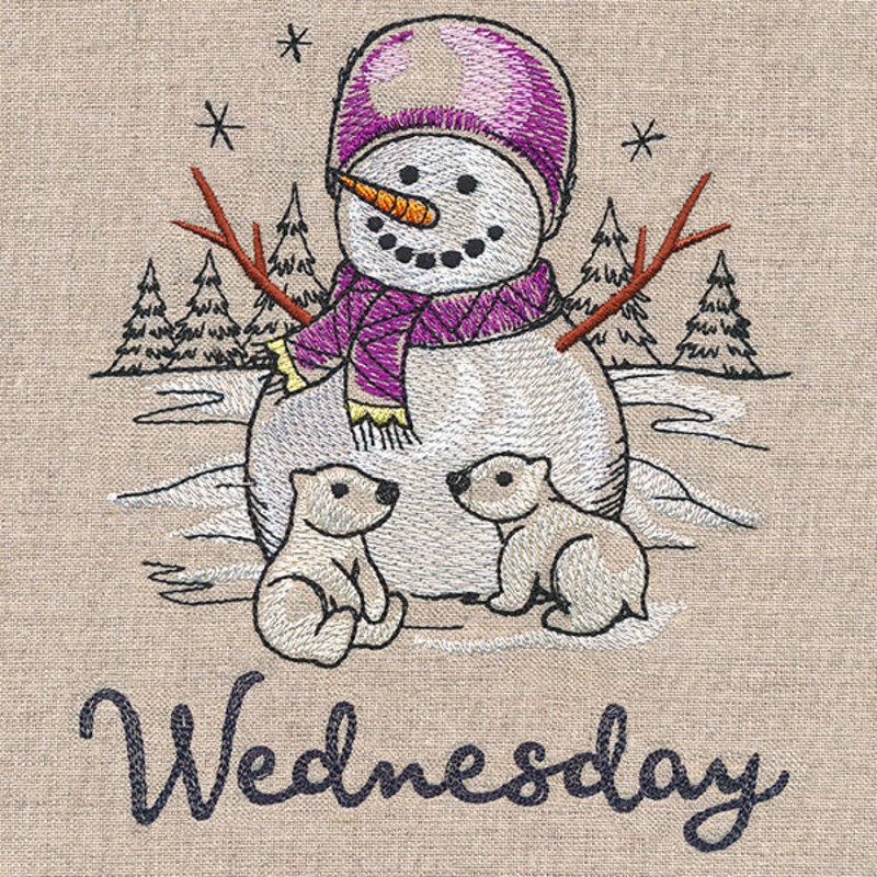 Country Snowman and Polar Bears on Wednesday