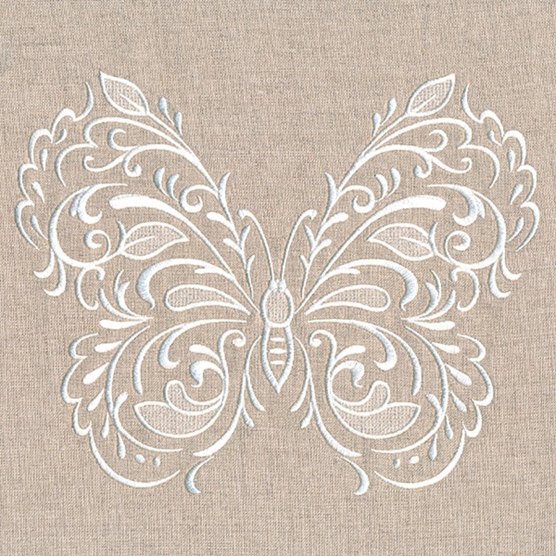 Exquisite Fluttering Butterfly (Whitework)