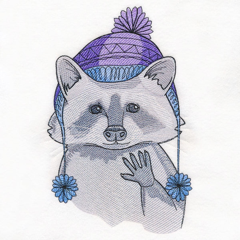 Friendly Greetings Raccoon|8.88″ x 5.85″ / 225.55mm x 148.59mm|6.79″ x 4.47″ / 172.41mm x 113.58mm|3.9″ x 2.57″ / 99.01mm x 65.25mm|All Sizes