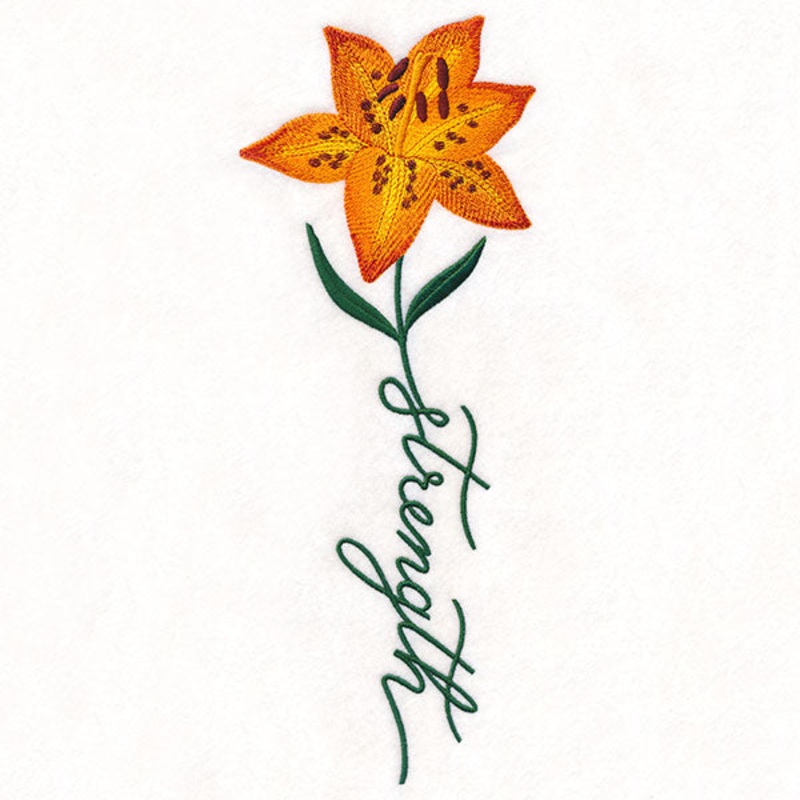 Strength Bloom Tiger Lily|11.73″ x 4.62″ / 298.07mm x 117.41mm|9.38″ x 3.7″ / 238.34mm x 93.97mm|7.78″ x 3.06″ / 197.68mm x 77.84mm|6.85″ x 2.7″ / 174.04mm x 68.68mm|3.83″ x 1.51″ / 97.38mm x 38.25mm|All Sizes