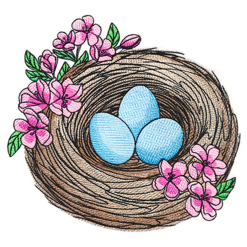 Blooming Robin’s Nest|6.86″ x 7.38″ / 174.24mm x 187.45mm|5.86″ x 6.31″ / 148.85mm x 160.15mm|4.86″ x 5.23″ / 123.46mm x 132.8mm|3.63″ x 3.9″ / 92.26mm x 99.17mm|All Sizes