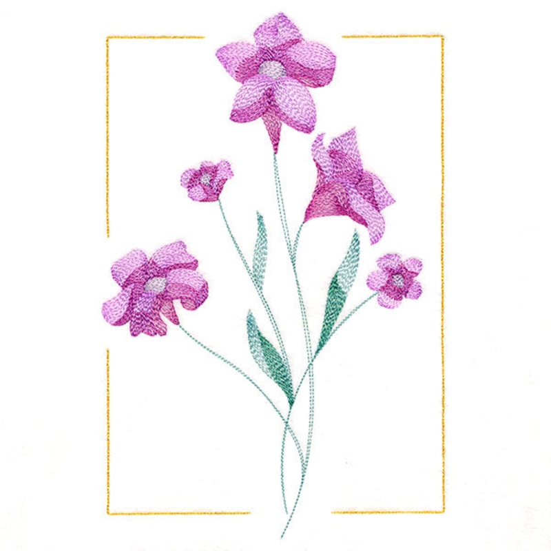 Dainty Blooms – Wild Petunia|10.35″ x 6.76″ / 262.84mm x 171.67mm|8.84″ x 5.77″ / 224.47mm x 146.63mm|7.79″ x 5.09″ / 197.8mm x 129.24mm|6.84″ x 4.47″ / 173.65mm x 113.52mm|All Sizes