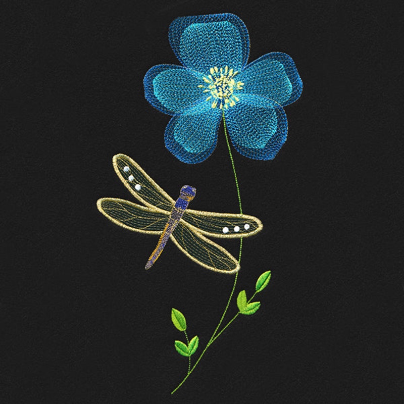 Springtime Treasures – Baby Blue Eyes and Dragonfly