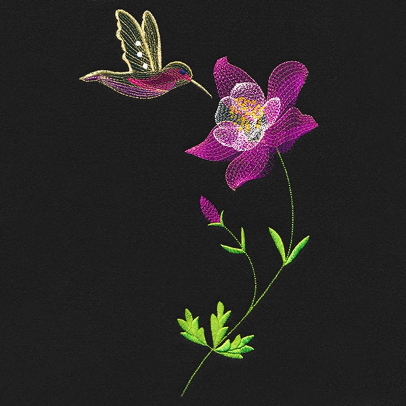 Springtime Treasures – Columbine and Hummingbird
