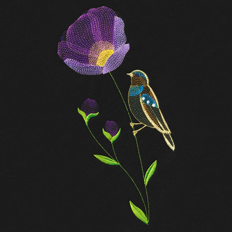 Springtime Treasures – Wild Poppy and Bird