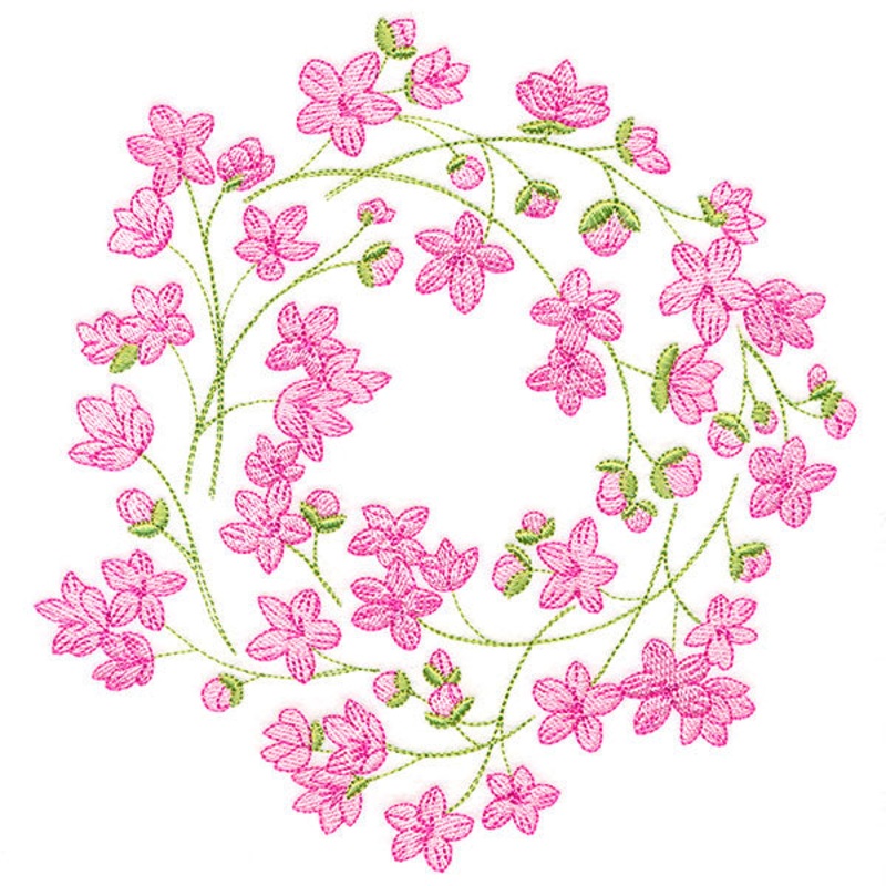 Sweet Cherry Blossoms Wreath|7.8″ x 7.52″ / 198.12mm x 190.92mm|6.85″ x 6.6″ / 173.99mm x 167.7mm|5.85″ x 5.64″ / 148.59mm x 143.24mm|4.85″ x 4.68″ / 123.19mm x 118.78mm|All Sizes
