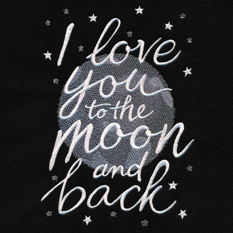 To the Moon and Back|9.62″ x 6.86″ / 244.35mm x 174.24mm|7.8″ x 5.57″ / 198.17mm x 141.38mm|6.81″ x 4.86″ / 172.96mm x 123.42mm|3.85″ x 2.75″ / 97.84mm x 69.9mm|All Sizes