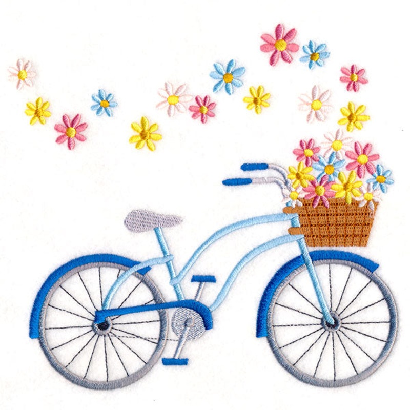 Breezy Floral Bicycle|6.86″ x 7.25″ / 174.24mm x 184.15mm|5.86″ x 6.19″ / 148.84mm x 157.23mm|4.86″ x 5.13″ / 123.44mm x 130.3mm|3.65″ x 3.86″ / 92.71mm x 98.04mm|All Sizes