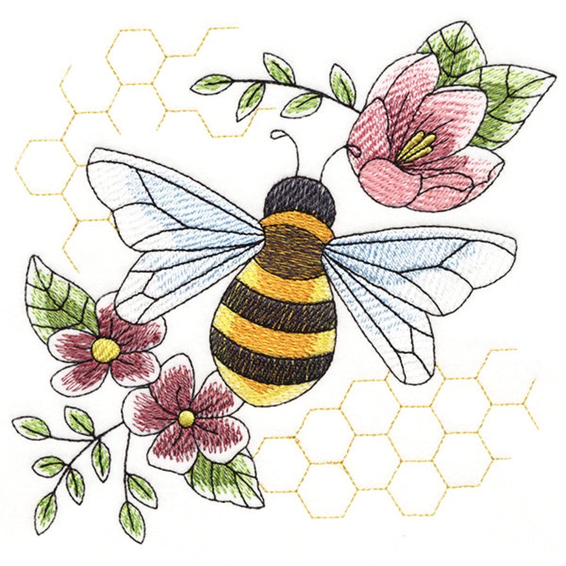 Buzzing Bee and Blooms Accent|5.85″ x 6.33″ / 148.56mm x 160.67mm|4.85″ x 5.24″ / 123.17mm x 133.21mm|3.6″ x 3.89″ / 91.55mm x 98.93mm|All Sizes