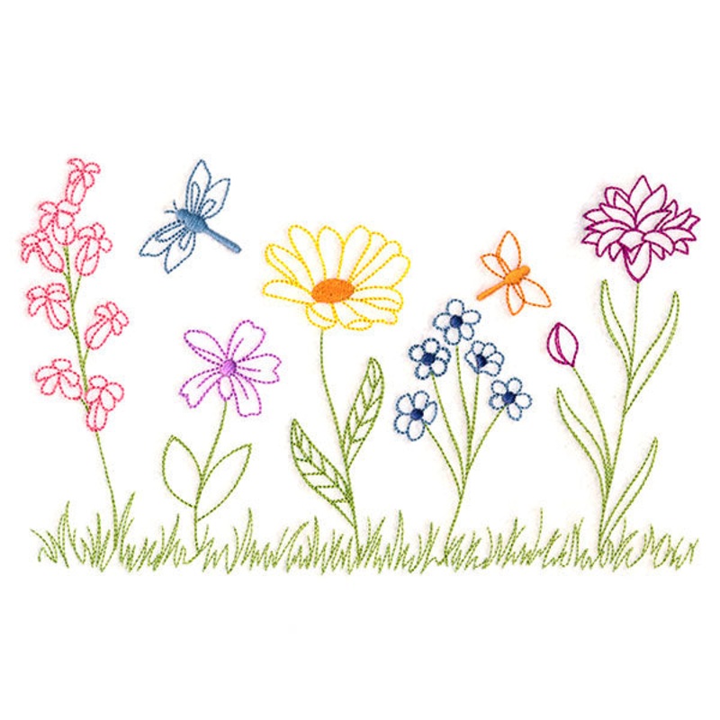 Charming Wildflower Border (Vintage)