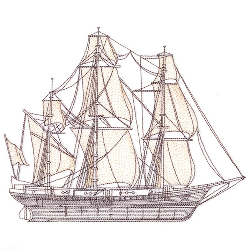 Clipper Ship Etching|6.85″ x 8.46″ / 173.99mm x 214.88mm|5.85″ x 7.22″ / 148.59mm x 183.5mm|4.85″ x 5.99″ / 123.19mm x 152.14mm|All Sizes