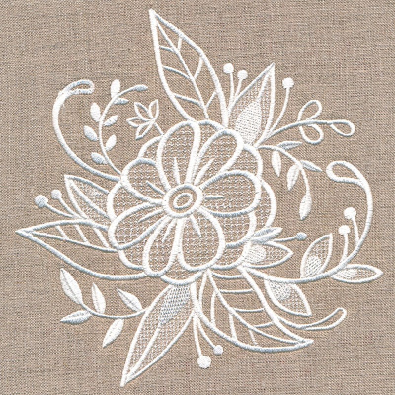 Exquisite Blooming Bouquet (Whitework)