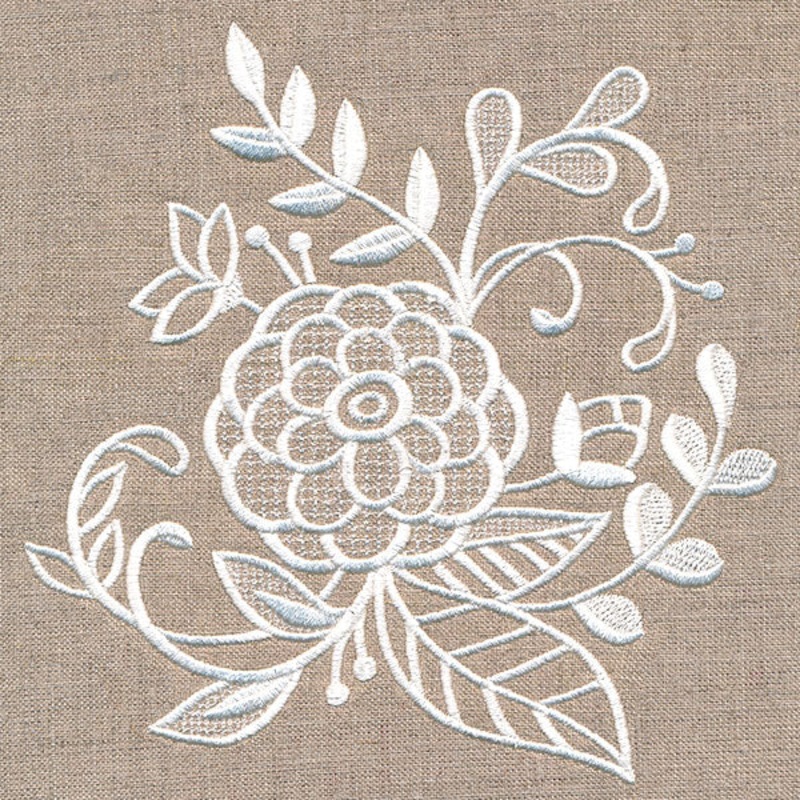 Exquisite Blossoming Bouquet (Whitework)