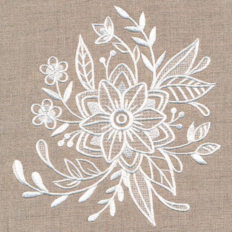 Exquisite Flourishing Bouquet (Whitework)