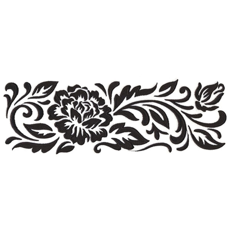Flourishing Blooms Border (Blackwork)