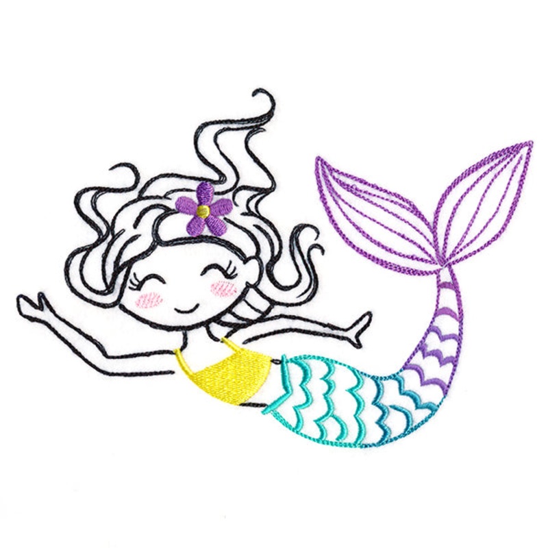 Sweet Swimming Mermaid|5.43″ x 7.8″ / 137.99mm x 198.12mm|4.78″ x 6.86″ / 121.38mm x 174.27mm|2.68″ x 3.85″ / 68.11mm x 97.79mm|All Sizes
