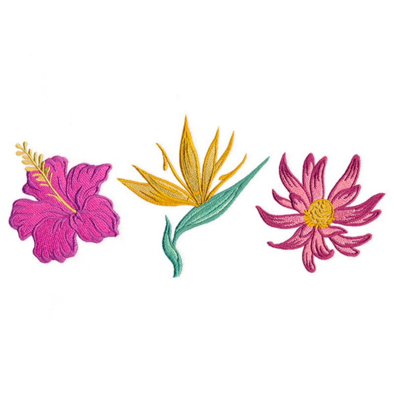 Tropical Blooms Trio|5.14″ x 11.75″ / 130.52mm x 298.52mm|4.12″ x 9.41″ / 104.54mm x 239.1mm|3.42″ x 7.81″ / 86.79mm x 198.46mm|2.99″ x 6.84″ / 76.01mm x 173.8mm|All Sizes