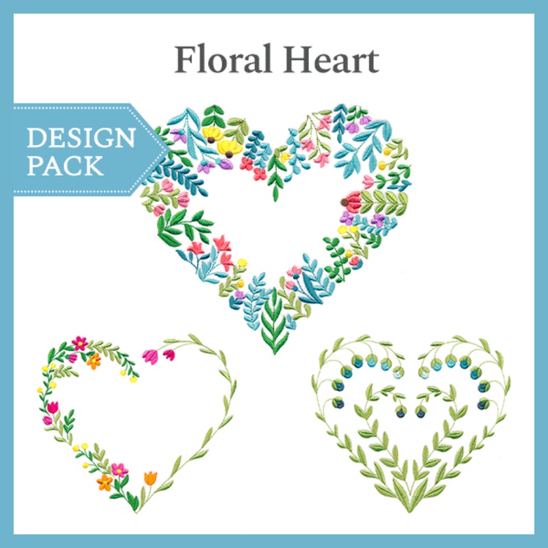 A Floral Heart Design Pack|7.77″ x 6.86″ / 197.4mm x 174.2mm|6.64″ x 5.86″ / 168.6mm x 148.8mm|5.51″ x 4.86″ / 140mm x 123.4mm|All Sizes
