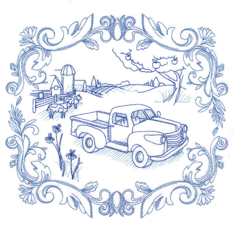 Countryside Farm Scene – Retro Truck