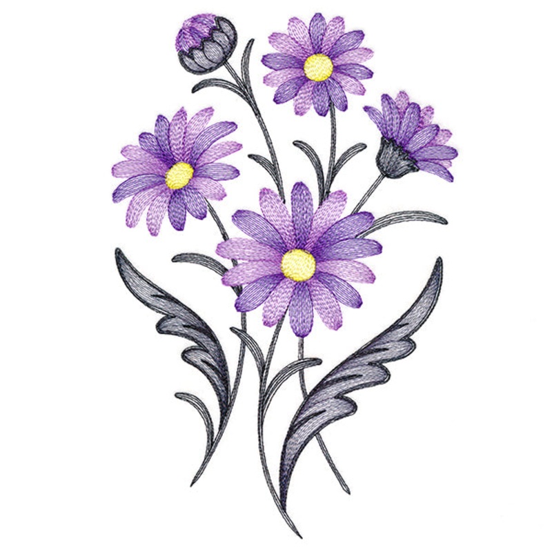 Delightful Daisies Bouquet|10.1″ x 6.7″ / 256.54mm x 170.18mm|8.69″ x 5.76″ / 220.78mm x 146.36mm|7.8″ x 5.17″ / 198.08mm x 131.33mm|6.85″ x 4.54″ / 174.1mm x 115.33mm|All Sizes