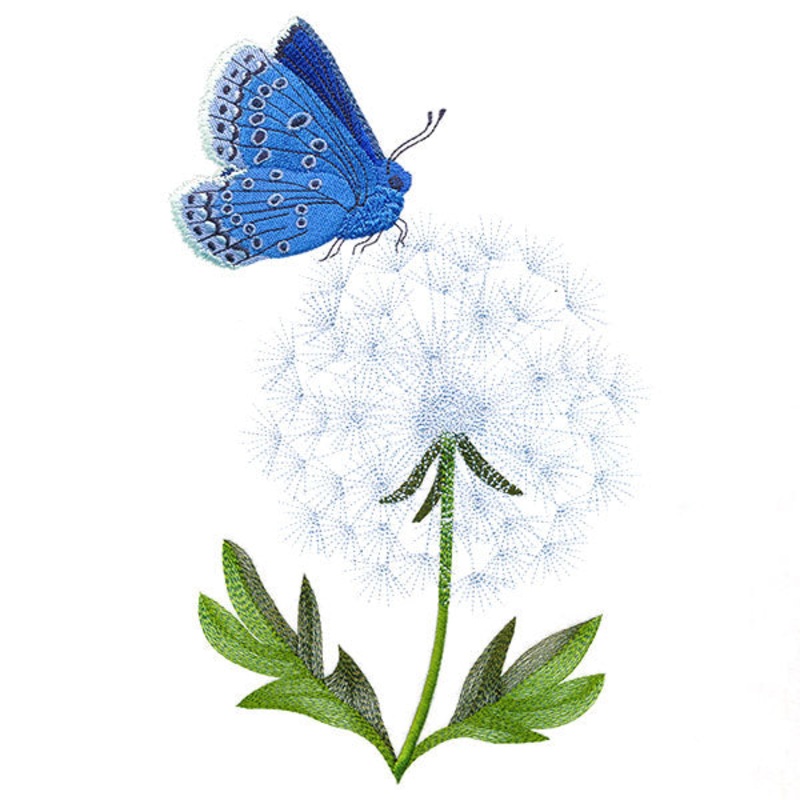Blue Butterfly with Dandelion|10.69″ x 6.9″ / 271.53mm x 175.26mm|9.13″ x 5.88″ / 231.88mm x 149.23mm|7.81″ x 5.05″ / 198.34mm x 128.15mm|6.87″ x 4.42″ / 174.55mm x 112.22mm|All Sizes
