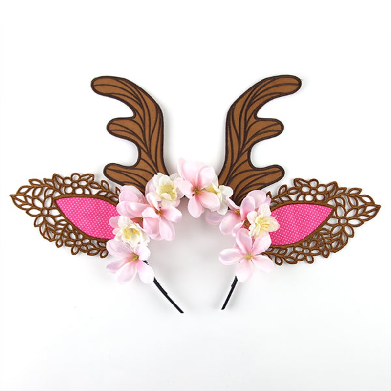 Enchanting Antler Ears (Lace)|6.77″ x 4.12″ / 171.96mm x 104.65mm|5.02″ x 3.05″ / 127.51mm x 77.47mm|All Sizes