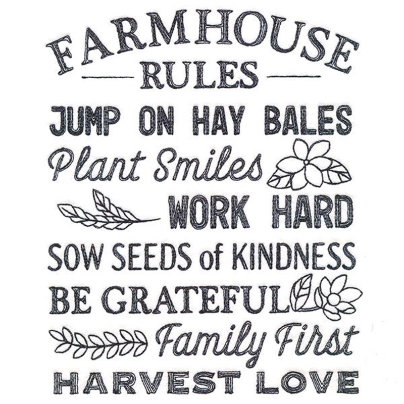 Farmhouse Rules|7.8″ x 6.46″ / 198.09mm x 164.04mm|7.06″ x 5.85″ / 179.43mm x 148.59mm|5.86″ x 4.85″ / 148.86mm x 123.28mm|All Sizes