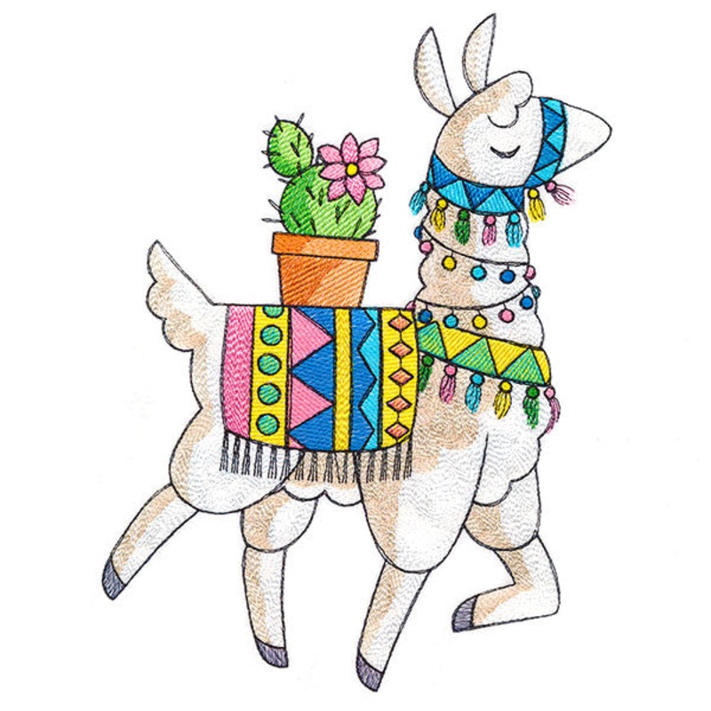 The Llama of Happiness|9.91″ x 6.88″ / 251.83mm x 174.71mm|7.79″ x 5.41″ / 197.92mm x 137.3mm|6.85″ x 4.75″ / 173.99mm x 120.72mm|All Sizes