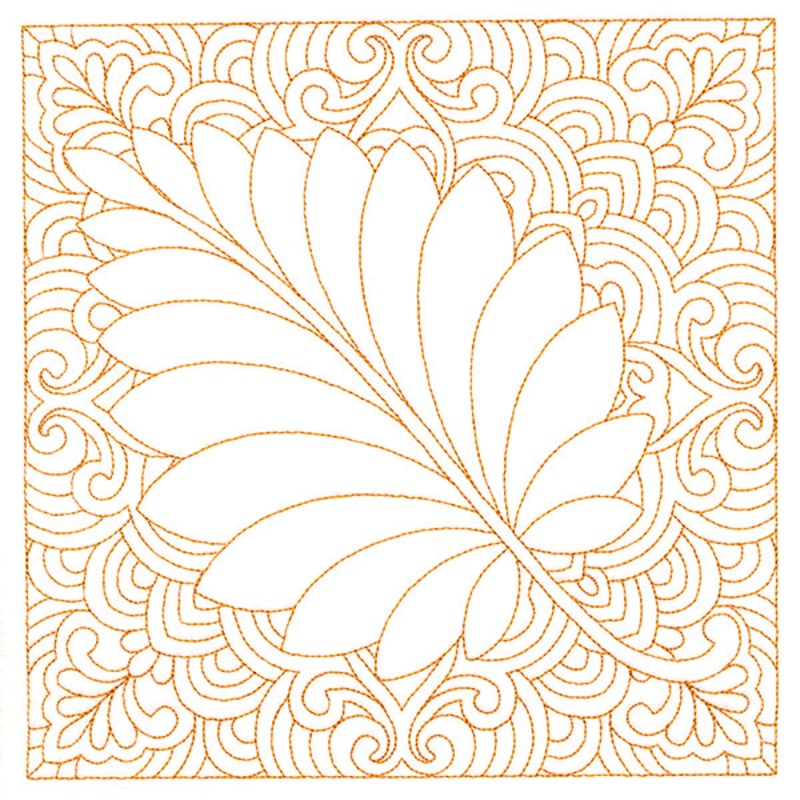 Autumn Delights Birch Leaf Quilting Square (Double Run)