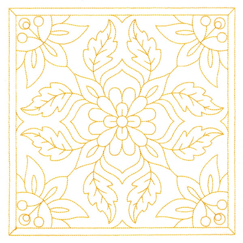 Autumn Kaleidoscope Quilting Square 1 (Double Run)