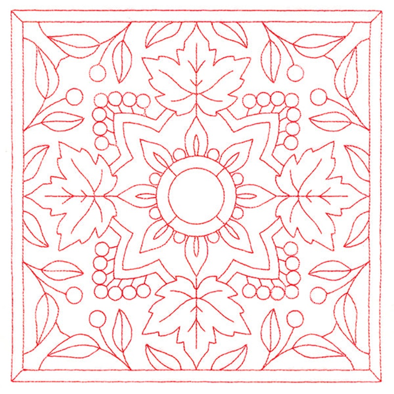 Autumn Kaleidoscope Quilting Square 2 (Double Run)