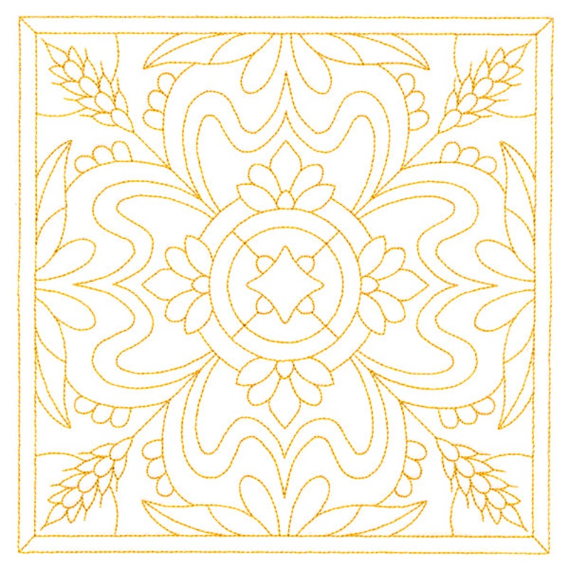 Autumn Kaleidoscope Quilting Square 4 (Double Run)