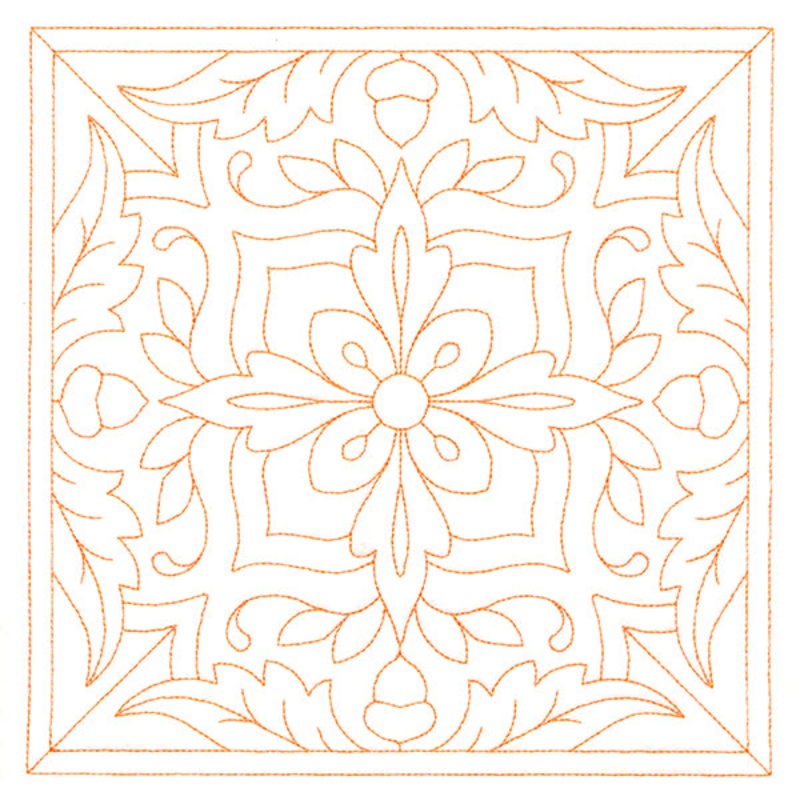 Autumn Kaleidoscope Quilting Square 6 (Double Run)