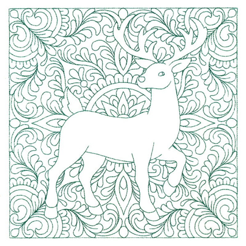 Christmas Charms Quilting Square – Reindeer (Double Run)